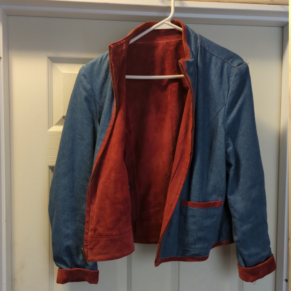 Bernardo Reversible Suede Denim Jacket Vintage